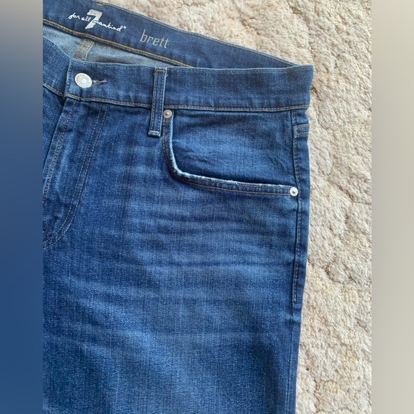 EUC MEN’S 7 FOR ALL MANKIND “Brett” STRAIGHT LEG LIGHTLY DISTRESSED JEANS 36 - Picture 10 of 14